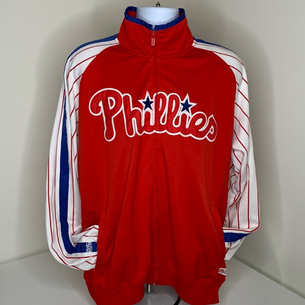 Majestic Philadelphia Phillies MLB Textured Full Zip LIGHT WEIGHT